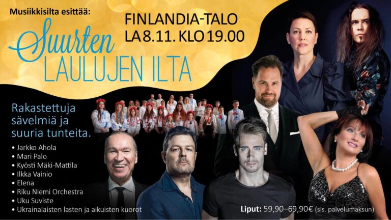8.11.2025  Suurten laulujen ilta -konsertti, Finlandia-talo